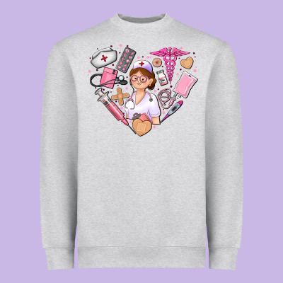 Nurse And Nurse Element Heart Heavyweight Sweatshirt Designed By Adodesignshop