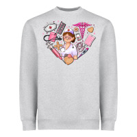 Heather Grey nurse and nurse element heart Heavyweight Sweatshirt - AdoDesignShop