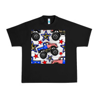 Black usa monster truck seamless pattern Urban Heavy Tee - BundleAndBundleShop