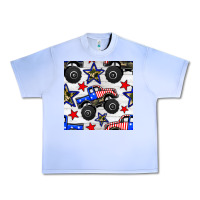 Usa Monster Truck Seamless Pattern Urban Heavy Tee | Teevron