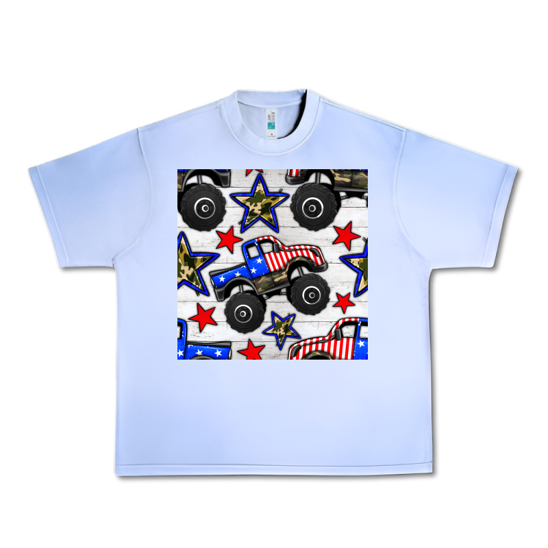 Usa Monster Truck Seamless Pattern Urban Heavy Tee by BundleAndBundleShop | Teevron