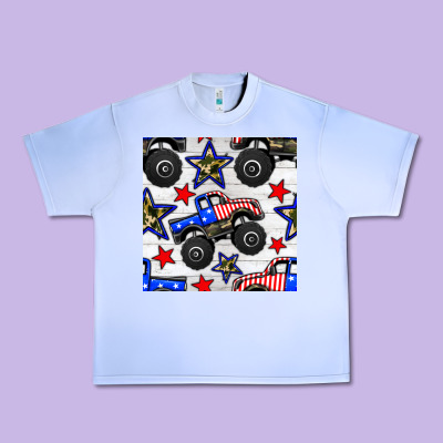 Usa Monster Truck Seamless Pattern Urban Heavy Tee Designed By Bundleandbundleshop