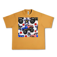 Peanut Butter usa monster truck seamless pattern Urban Heavy Tee - BundleAndBundleShop