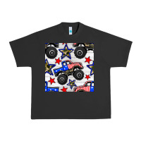 Pigment Black usa monster truck seamless pattern Urban Heavy Tee - BundleAndBundleShop