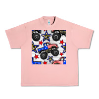 Salmon usa monster truck seamless pattern Urban Heavy Tee - BundleAndBundleShop