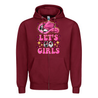 Burgundy lets go girls Zipper Hoodie - NancyCooperArtShop