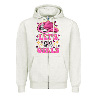 Oatmeal Heather lets go girls Zipper Hoodie - NancyCooperArtShop