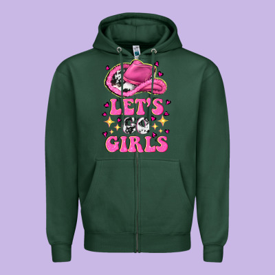 Lets Go Girls Zipper Hoodie Designed By Nancycooperartshop