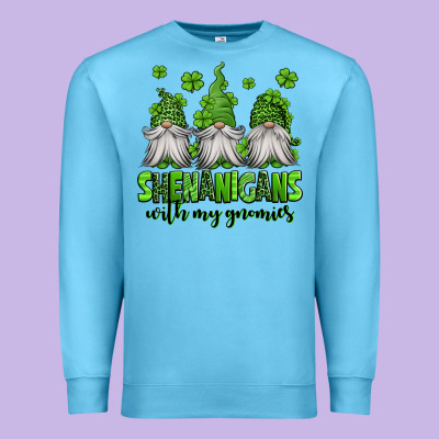 Shenanigans With My Gnomies St Patricks Day Gnomes Premium Sweatshirt Designed By Jasminsmagicworld