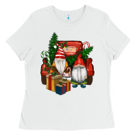White Christmas Truck And Gnome Ladies Tee - RanaPortraitStore