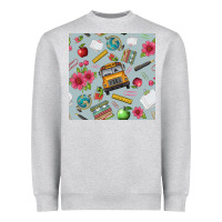 Heather Grey school bus back to school seamless pattern Heavyweight Sweatshirt - BundleAndBundleShop