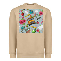 Mushroom school bus back to school seamless pattern Heavyweight Sweatshirt - BundleAndBundleShop