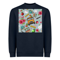 School Bus Back To School Seamless Pattern Heavyweight Sweatshirt | Teevron