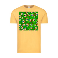 Vintage Mustard halloween eye balls seamless pattern Vintage Tee - BundleAndBundleShop