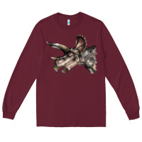 Burgundy Triceratops Horridus Face Long Sleeve Tee - LillyAllenDesigns