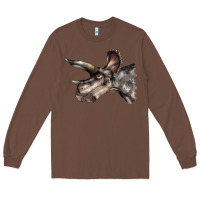 Chestnut Triceratops Horridus Face Long Sleeve Tee - LillyAllenDesigns