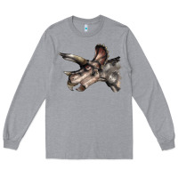 Heather Grey Triceratops Horridus Face Long Sleeve Tee - LillyAllenDesigns