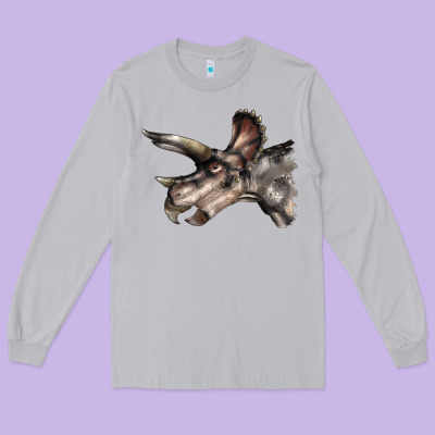 Triceratops Horridus Face Long Sleeve Tee Designed By Lillyallendesigns