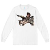 White Triceratops Horridus Face Long Sleeve Tee - LillyAllenDesigns
