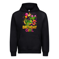 Black 5 rd birthday girl t rex pink Urban Hoodie - CowGirlArtShop