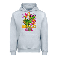 Heather Grey 5 rd birthday girl t rex pink Urban Hoodie - CowGirlArtShop