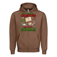 Chestnut all i want for christmas is more books Zipper Hoodie - MaliasSmallBusiness