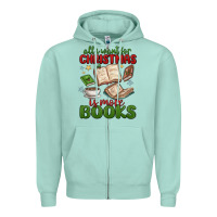 Seafoam all i want for christmas is more books Zipper Hoodie - MaliasSmallBusiness