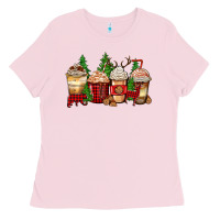 Bubblegum Pink lumberjack coffee cups Ladies Tee - Zillion Design Studio