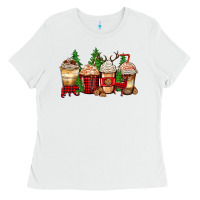 White lumberjack coffee cups Ladies Tee - Zillion Design Studio