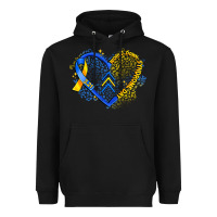 Black world down syndrome day heart Heavyweight Hoodie - Artiststas