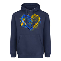 Navy world down syndrome day heart Heavyweight Hoodie - Artiststas