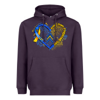 Plum world down syndrome day heart Heavyweight Hoodie - Artiststas