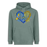 Sage world down syndrome day heart Heavyweight Hoodie - Artiststas
