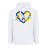 White world down syndrome day heart Heavyweight Hoodie - Artiststas