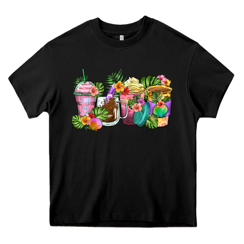 Tropical Coffee Cups Heavy Core Tee by Zillion Design Studio | Teevron