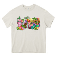 Cream tropical coffee cups Heavy Core Tee - Zillion Design Studio