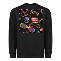 Black 4th of july glasses  seamless pattern Heavyweight Sweatshirt - BundleAndBundleShop