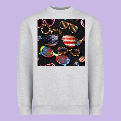4th Of July Glasses  Seamless Pattern Heavyweight Sweatshirt Designed By Bundleandbundleshop