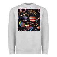 Heather Grey 4th of july glasses  seamless pattern Heavyweight Sweatshirt - BundleAndBundleShop