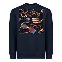 Navy 4th of july glasses  seamless pattern Heavyweight Sweatshirt - BundleAndBundleShop