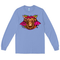 Colony Blue halloween highland cow horseshoe Long Sleeve Tee - Jasminsmagicworld