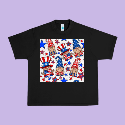 4th Of July Patriotic Gnome Seamless Pattern Urban Heavy Tee Designed By Bundleandbundleshop