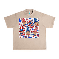 French Oak 4th of july patriotic gnome seamless pattern Urban Heavy Tee - BundleAndBundleShop
