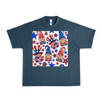 Midnight Navy 4th of july patriotic gnome seamless pattern Urban Heavy Tee - BundleAndBundleShop