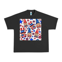 Pigment Black 4th of july patriotic gnome seamless pattern Urban Heavy Tee - BundleAndBundleShop