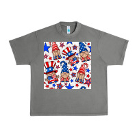 Tornado 4th of july patriotic gnome seamless pattern Urban Heavy Tee - BundleAndBundleShop