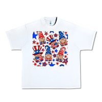 White 4th of july patriotic gnome seamless pattern Urban Heavy Tee - BundleAndBundleShop