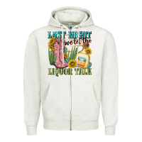 Oatmeal Heather last night we let the liquar talk Zipper Hoodie - NancyCooperArtShop