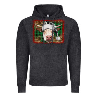 Vintage Black Merry Christmas Hereford Cow With Background Vintage Hoodie - RanaPortraitStore
