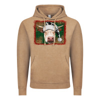 Vintage Coffee Merry Christmas Hereford Cow With Background Vintage Hoodie - RanaPortraitStore